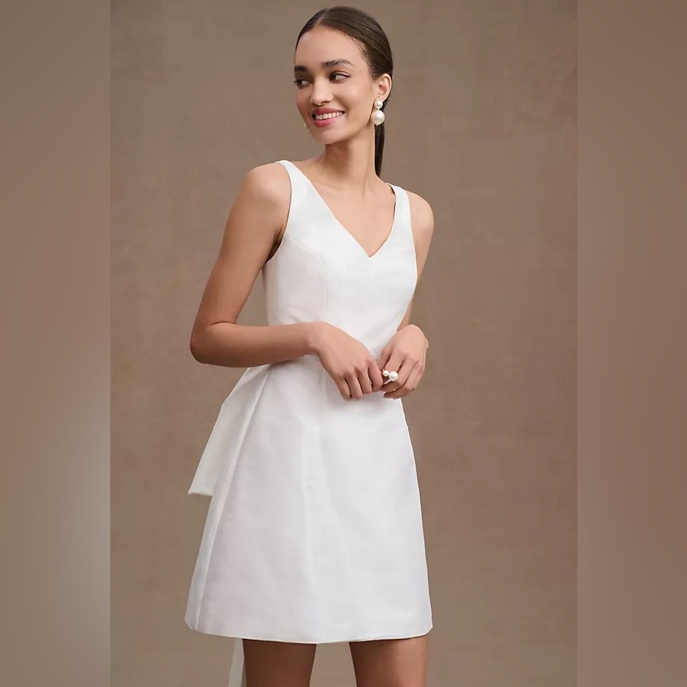Sachin & Babi Archie V-Neck Back-Bow Mini Dress